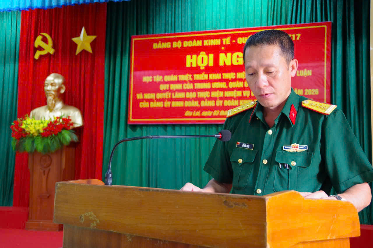 Đảng ủy Đoàn KT-QP 717 quán triệt, triển khai thực hiện nhiệm vụ 6 tháng cuối năm 2026