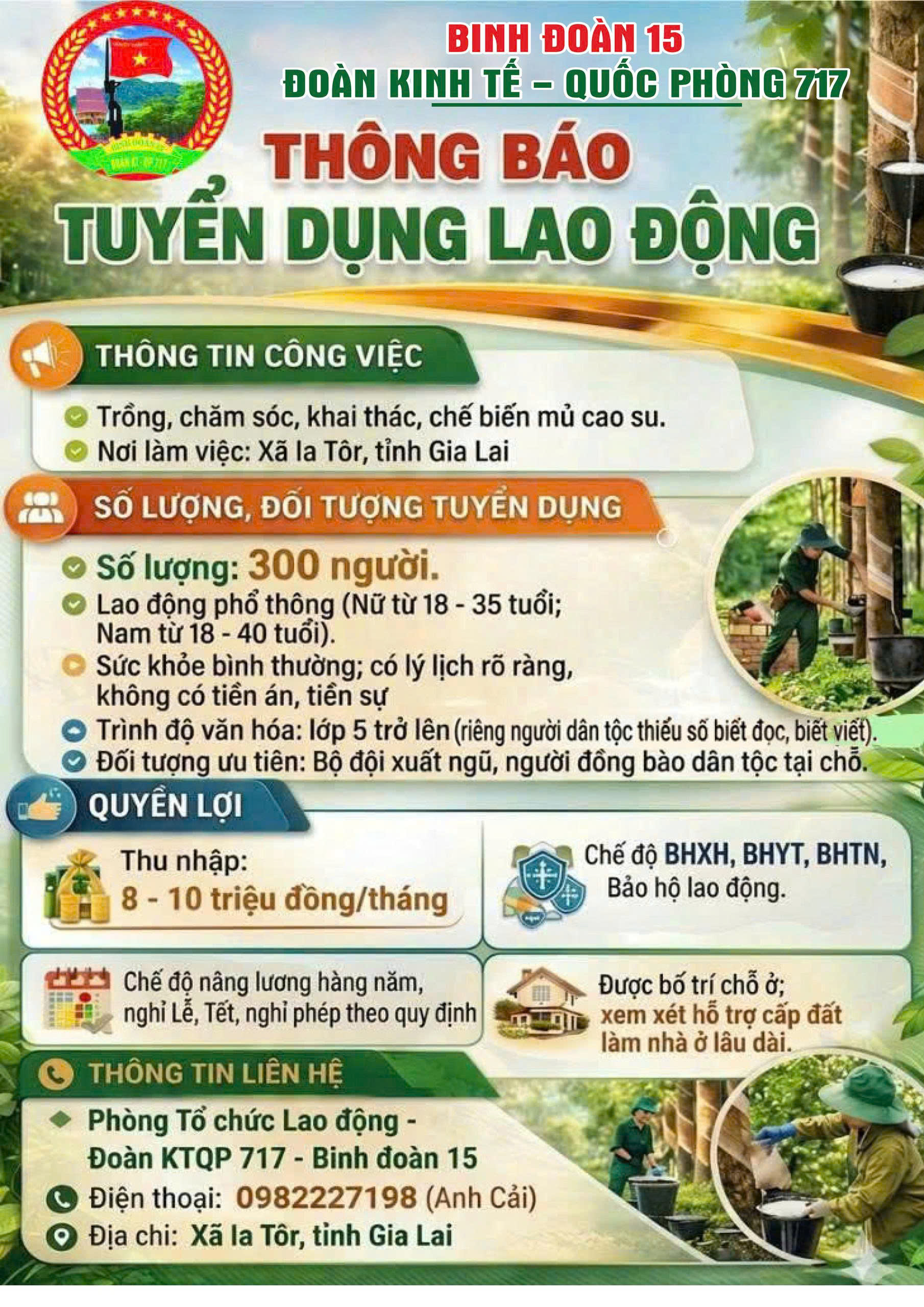 Đoàn KTQP 717 tuyển dụng