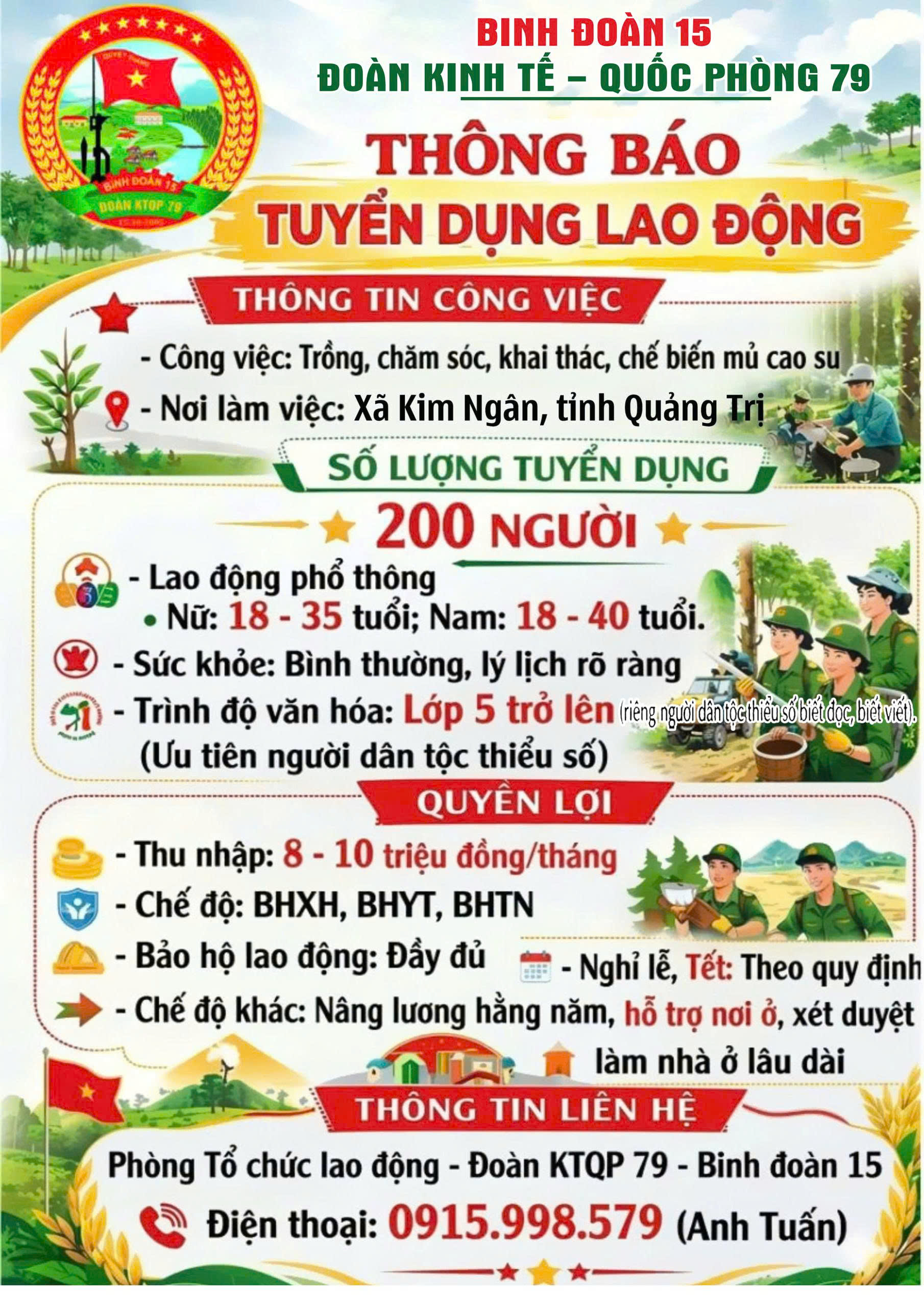 Đoàn KTQP 79 tuyển dụng