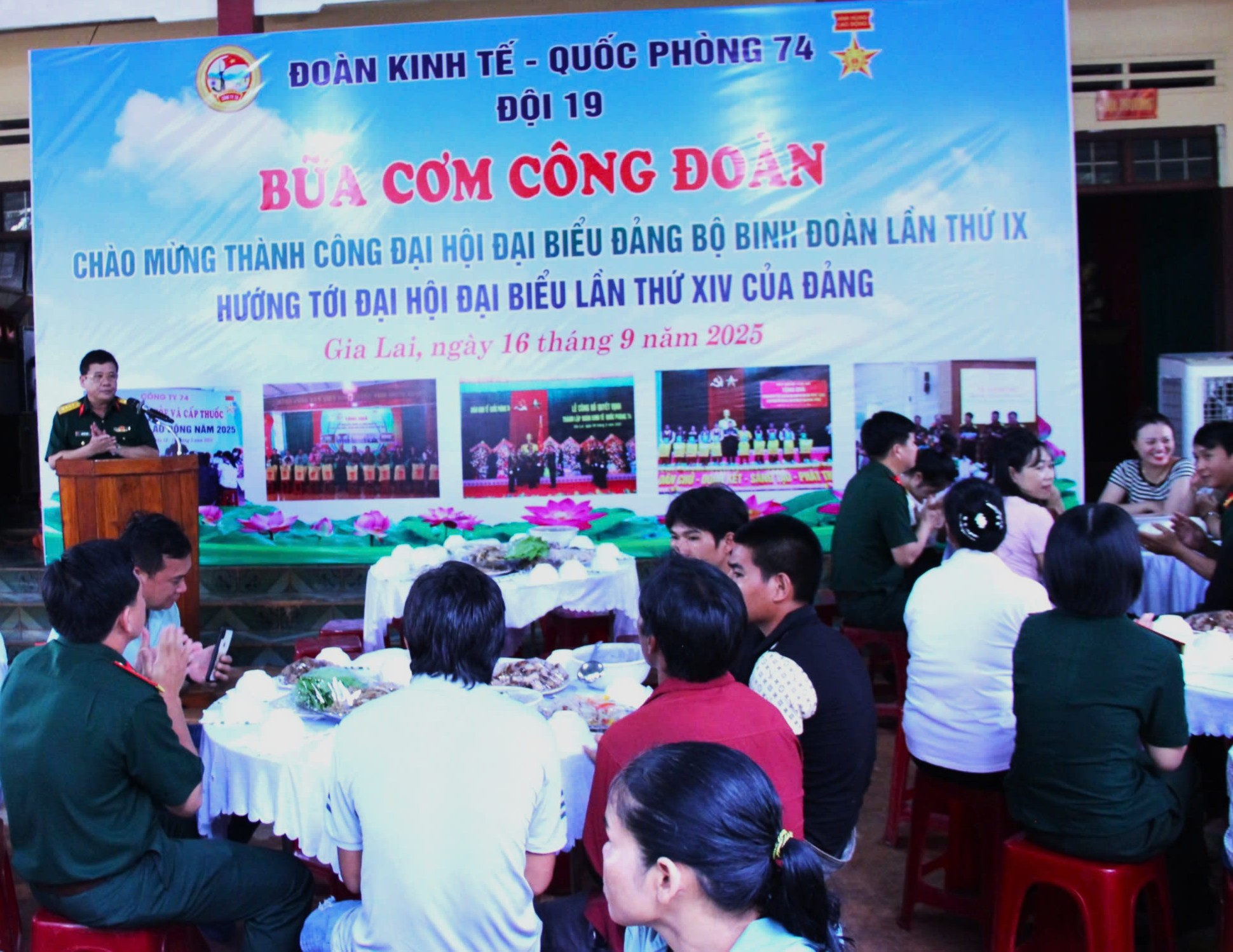 Ấm áp “Bữa cơm Công đoàn” tại Đoàn Kinh tế - Quốc phòng 74