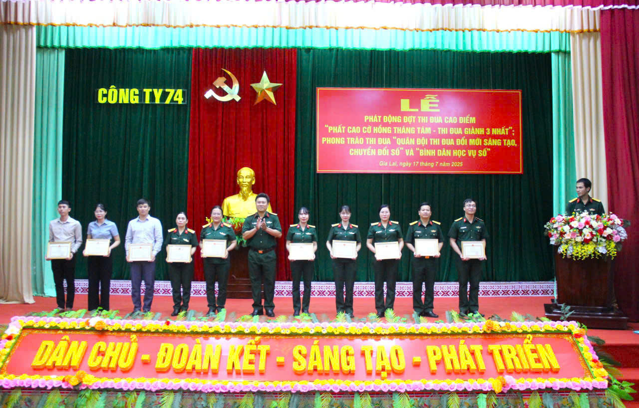 Công ty 74 (Binh đoàn 15) phát động thi đua cao điểm hướng tới kỷ niệm 80 năm Cách mạng Tháng Tám, Quốc khánh 2/9 và Đại hội Đảng các cấp