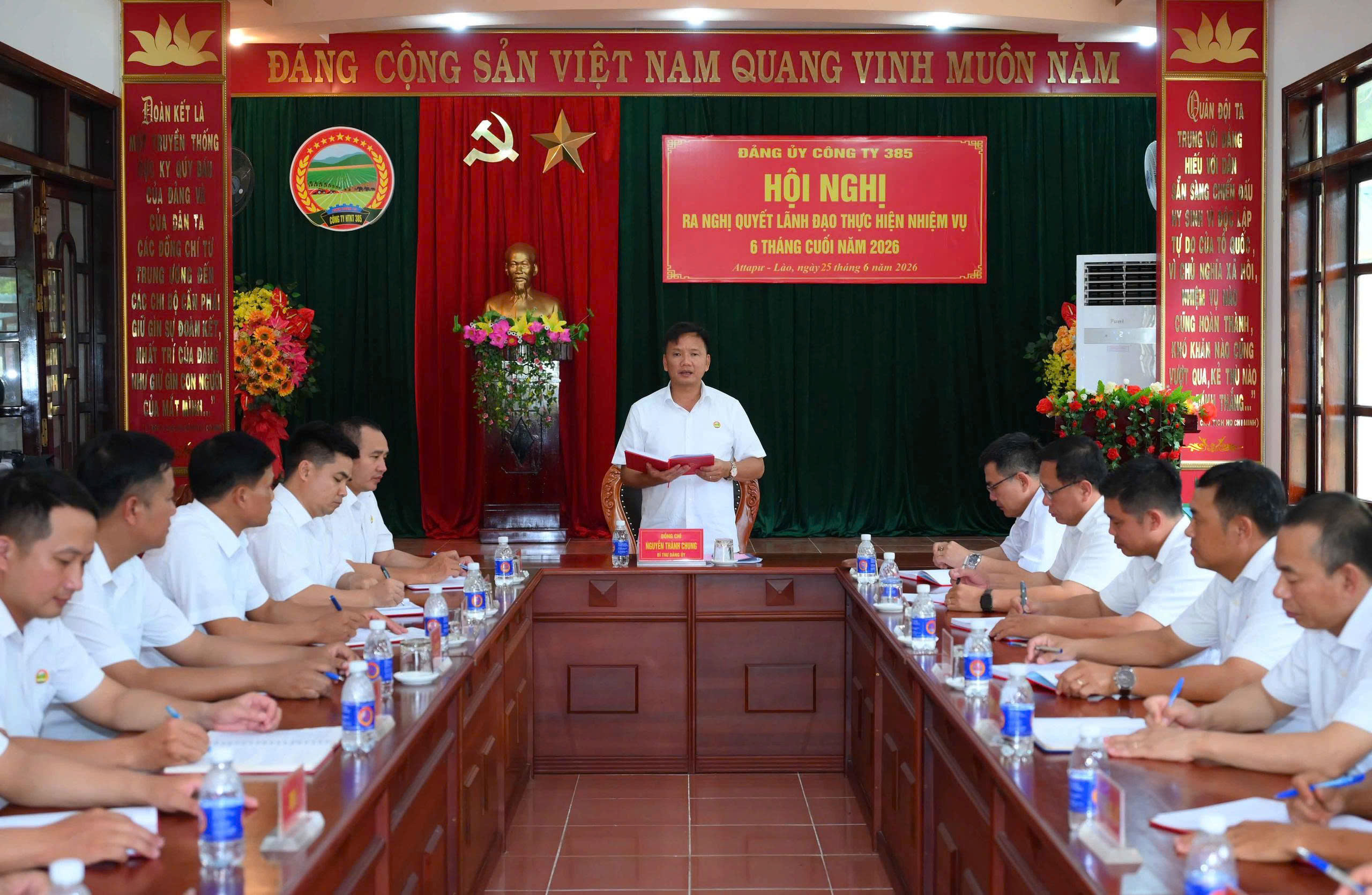 Đảng ủy Công ty Hợp tác Kinh tế 385, Binh đoàn 15 tổ chức Hội nghị ra nghị quyết lãnh đạo thực hiện nhiệm vụ 6 tháng cuối năm 2026